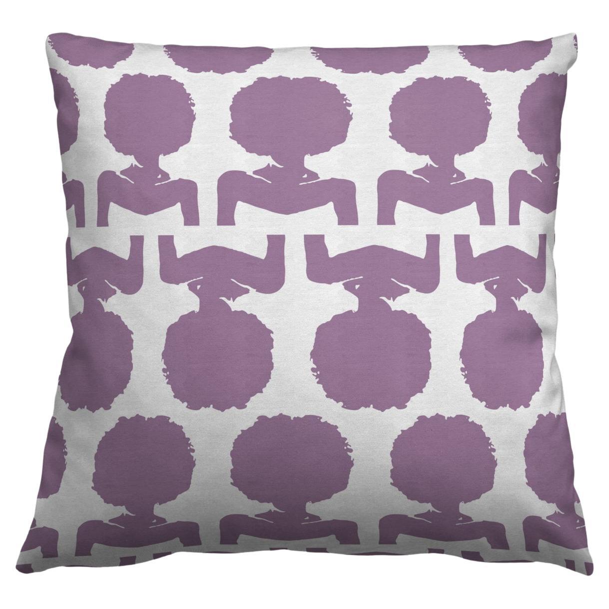 Silhouette Purple Pillow For Sale