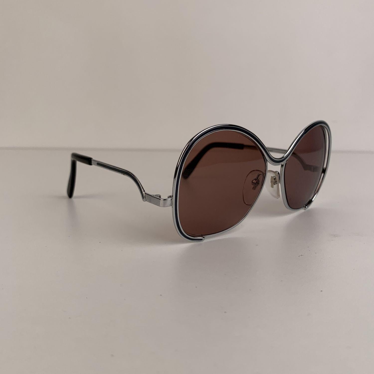 Marron Silhouette rare - Lunettes de soleil vintage en métal argenté Mod. 431 en vente