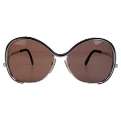 Silueta Rara Vintage Gafas de sol de metal plateado Mod. 431
