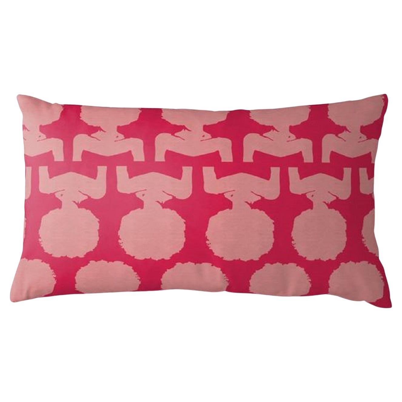 Silhouette Red Lumbar Pillow For Sale