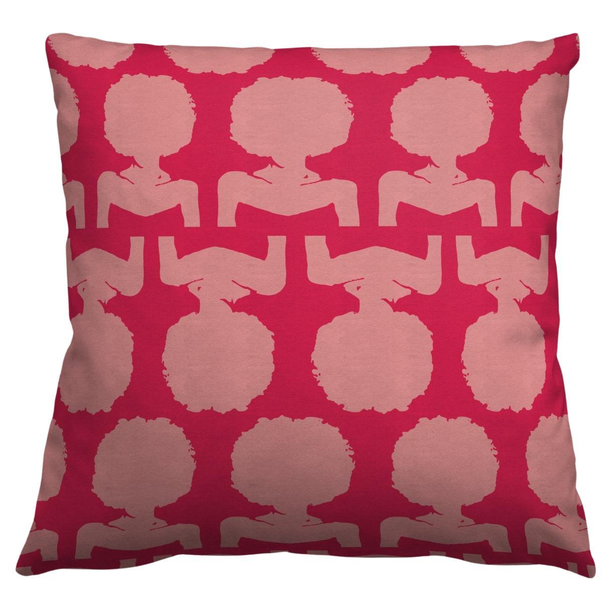 Silhouette Red Pillow For Sale
