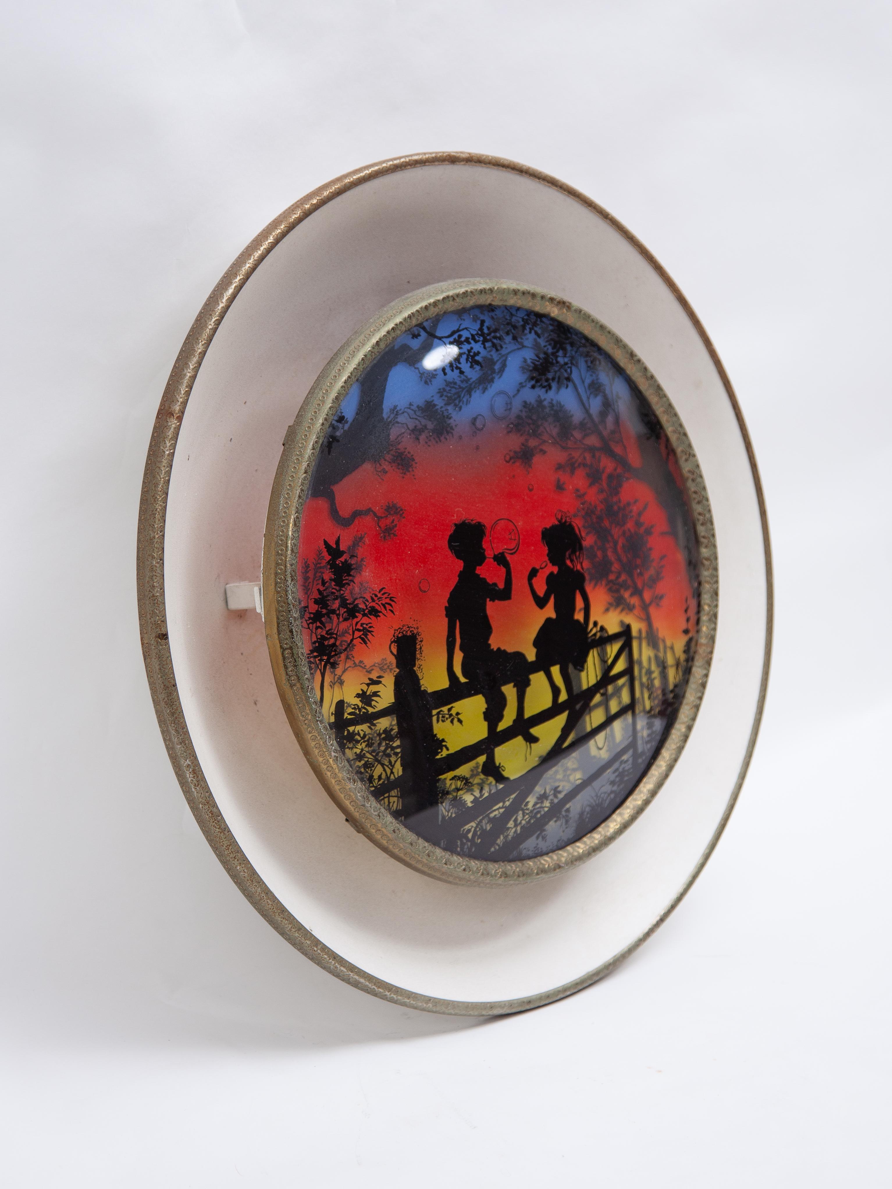 Runde Silhouette-Wandleuchte, 1950er Jahre Vintage (Moderne der Mitte des Jahrhunderts) im Angebot