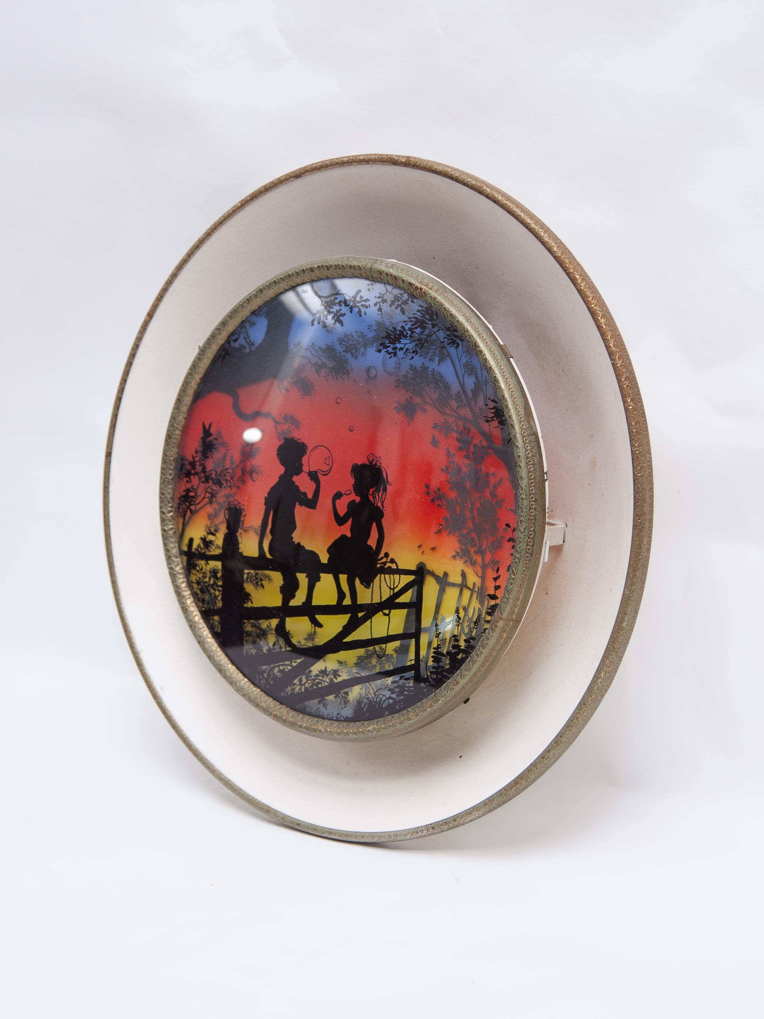 Runde Silhouette-Wandleuchte, 1950er Jahre Vintage (Französisch) im Angebot