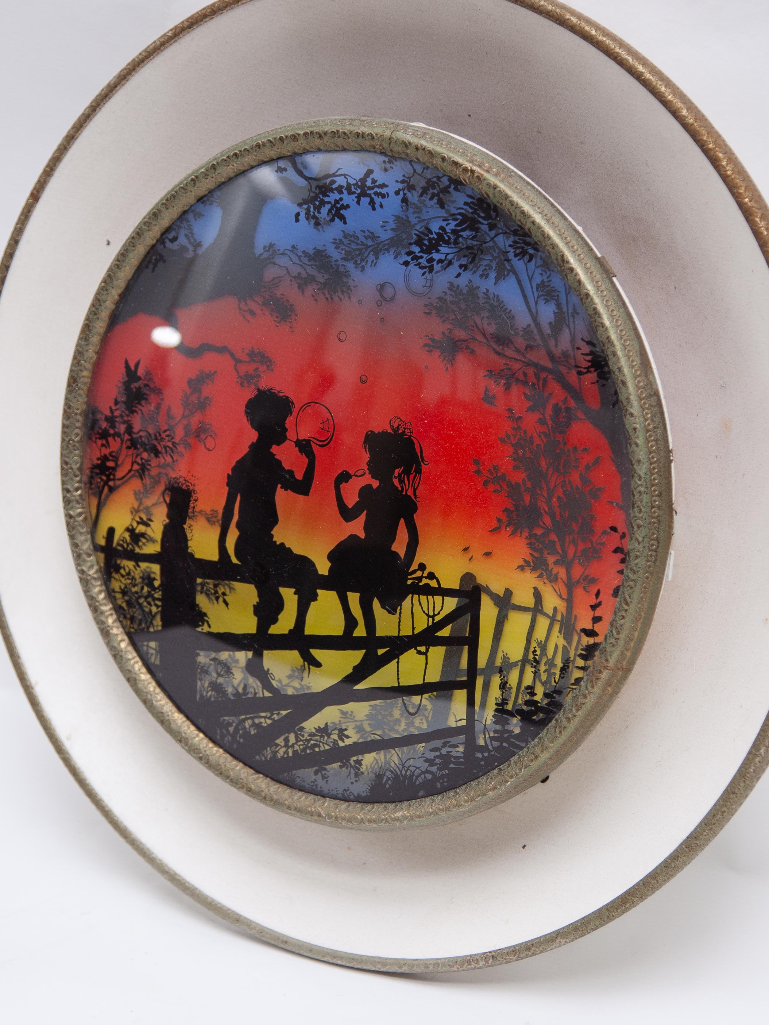 Runde Silhouette-Wandleuchte, 1950er Jahre Vintage (Handgefertigt) im Angebot
