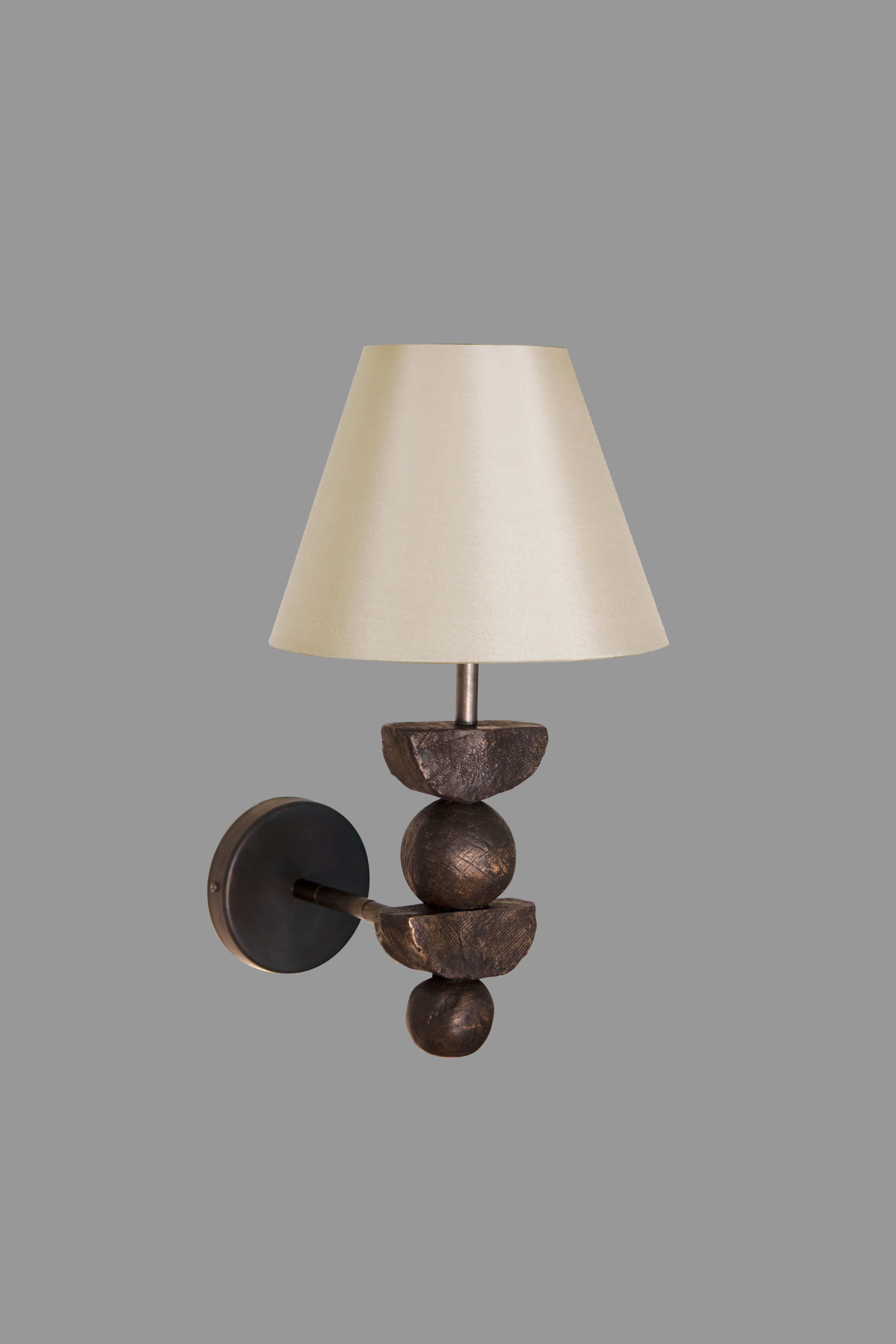 English Silhouette Sculptural Contemporary Wall Light in Bronze Color by Margit Wittig For Sale