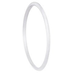 Silhouette Thick Circular Bangle in Textured Sterling Silver by Sheng Zhang