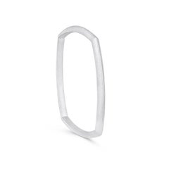 Silhouette Thick Square Bangle in Textured Sterling Silver by Sheng Zhang
