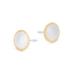Silhouette Two tone Stud Earrings in Sterling Silver & 18ct Gold by Sheng Zhang