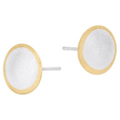 Silhouette Two tone Stud Earrings in Sterling Silver & 18ct Gold by Sheng Zhang