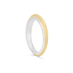 Silhouette Two tone Thick Ring in Sterling Silver and 18k Gold by Sheng Zhang