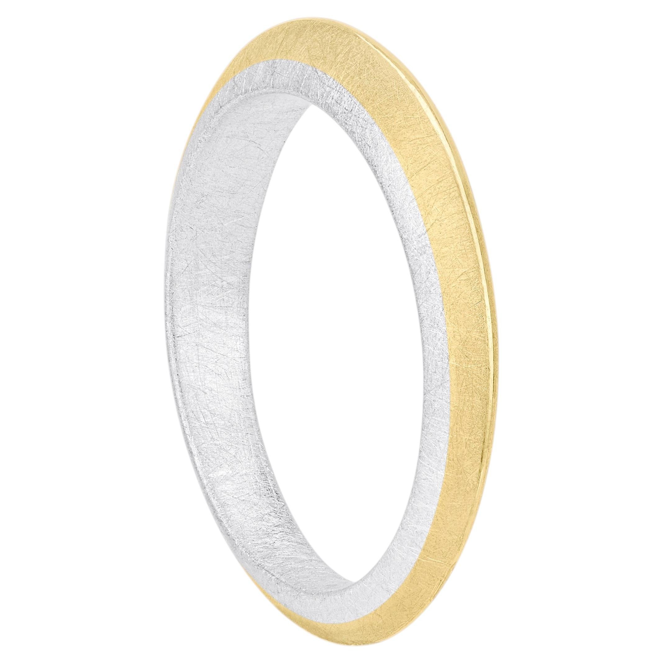 Silhouette Two tone Thick Ring in Sterling Silver and 18k Gold by Sheng Zhang For Sale