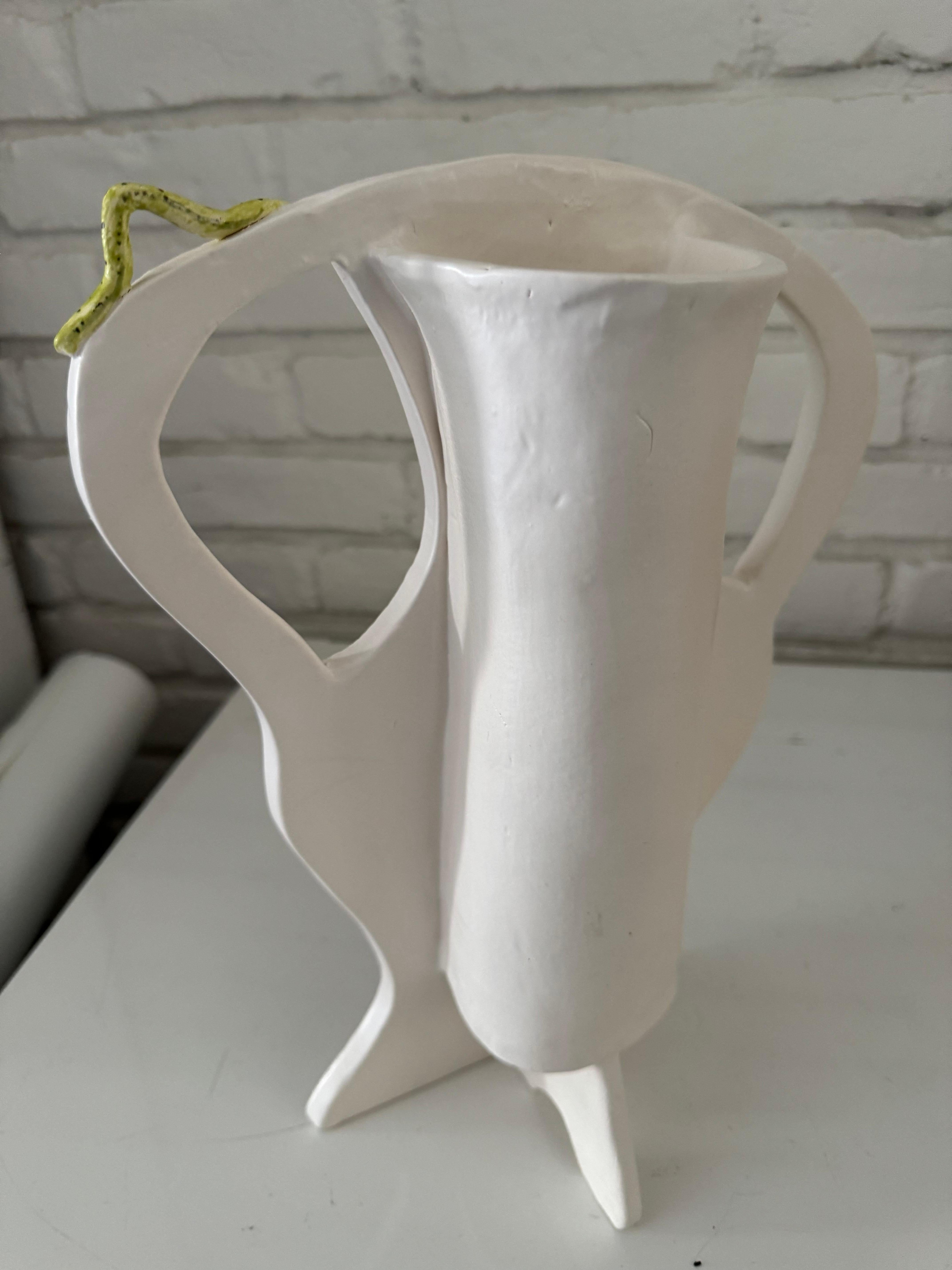 Arts and Crafts Silhouette vase with caterpillar For Sale