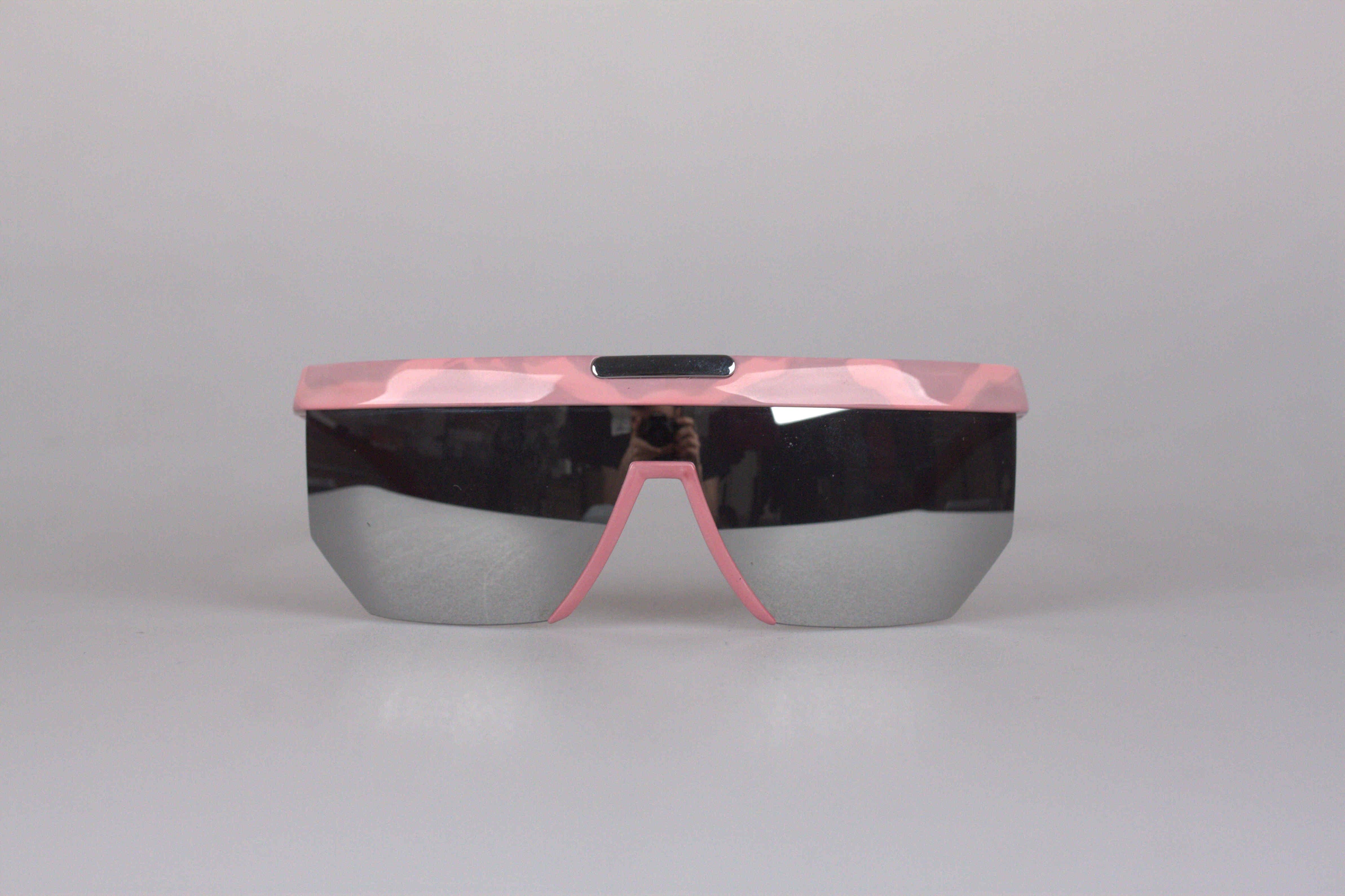 Gray Silhouette Vintage Rare Pink Mint Sunglasses Mod. M 3077 Mirror Lenses