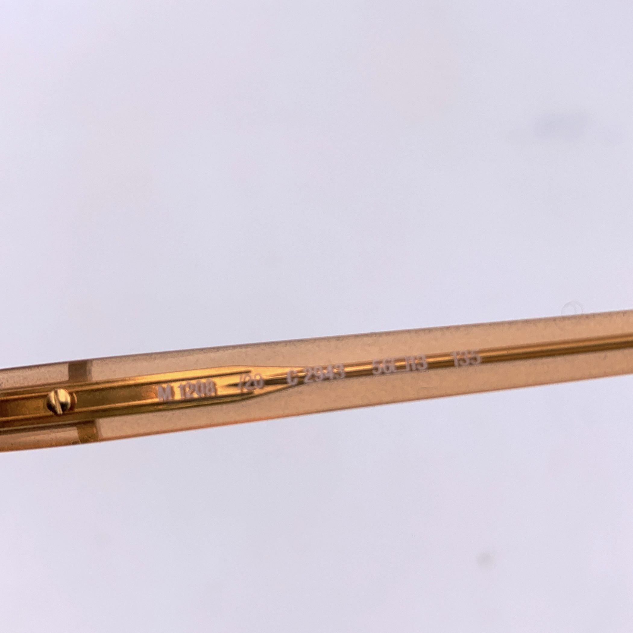 Lunettes de soleil Silhouette Vintage Rectangle Beige M1208 56/13 135mm Excellent état - En vente à Rome, Rome