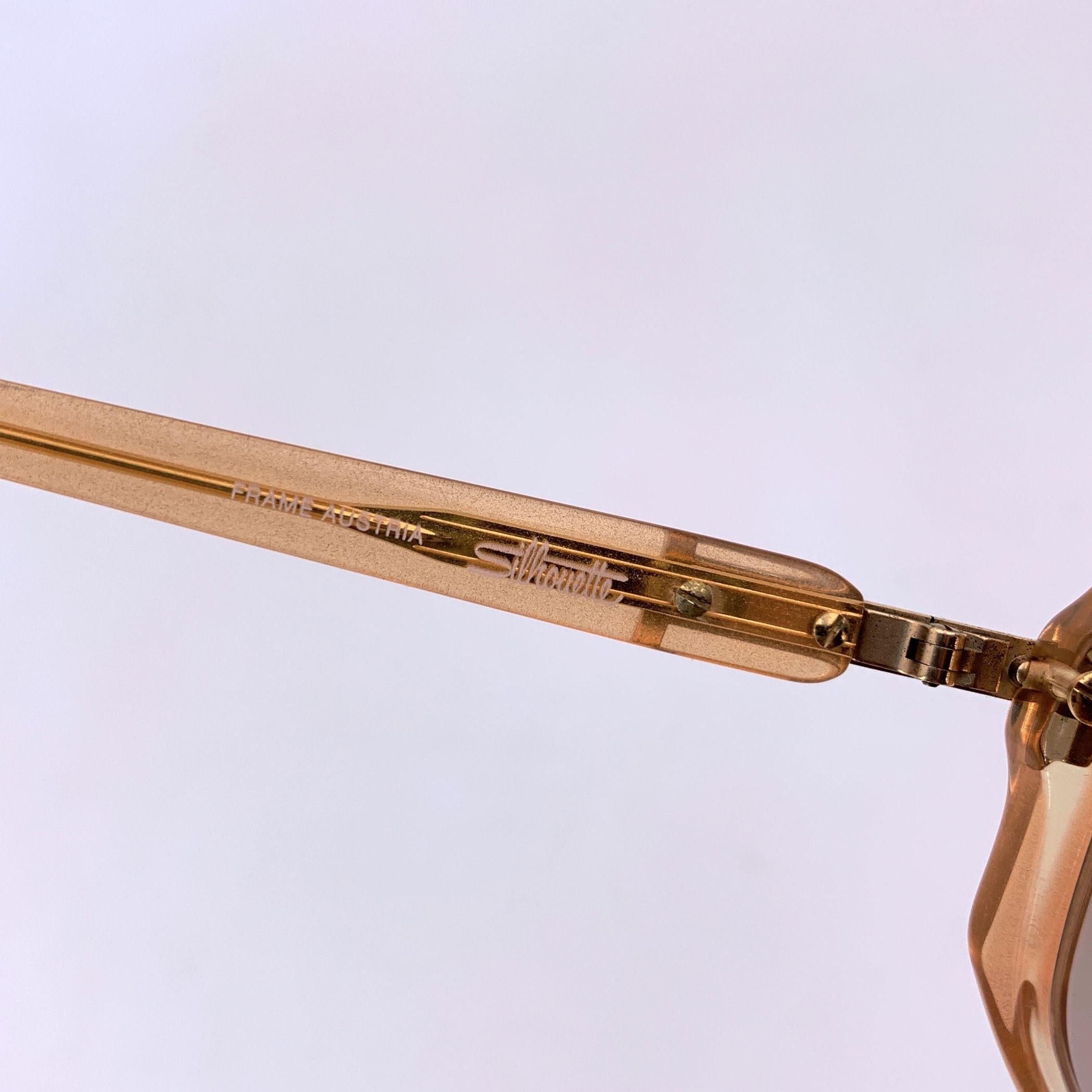 Lunettes de soleil Silhouette Vintage Rectangle Beige M1208 56/13 135mm Pour femmes en vente