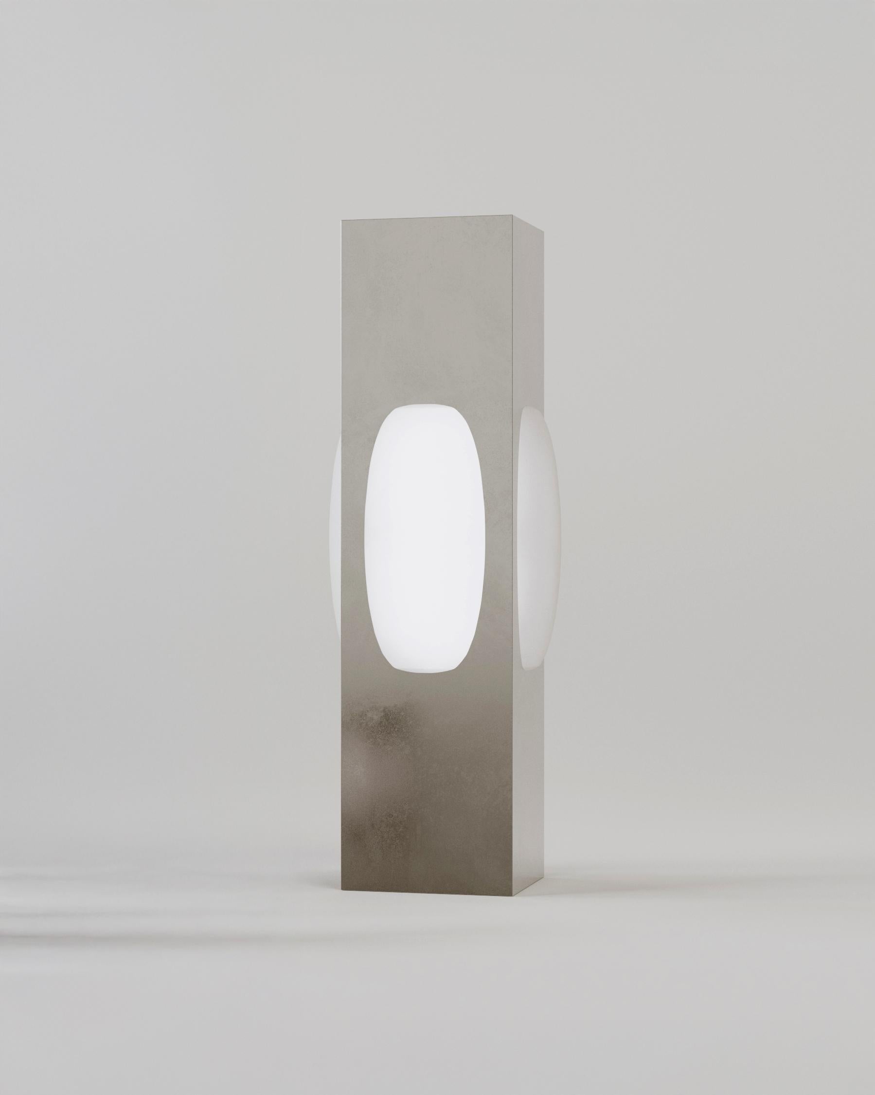 Silica 1 Floor Lamp by Dualismo
Dimensions: W 53 x D 53 x H 165 cm
Materials: Polished Stainless Steel.

About:
Dualismo is an art and design studio creating work at the intersection of art, objects, and spaces. the studio is dedicated to the