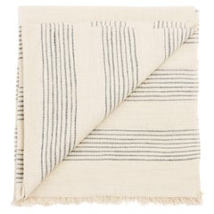 Silica Gesso Bianco e Grigio a righe con motivo tessuto a mano in morbida lana merino