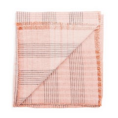 Kieselerde Rose  Streifenmuster Weiches handgewebtes Merino Modern Artisanal Throw