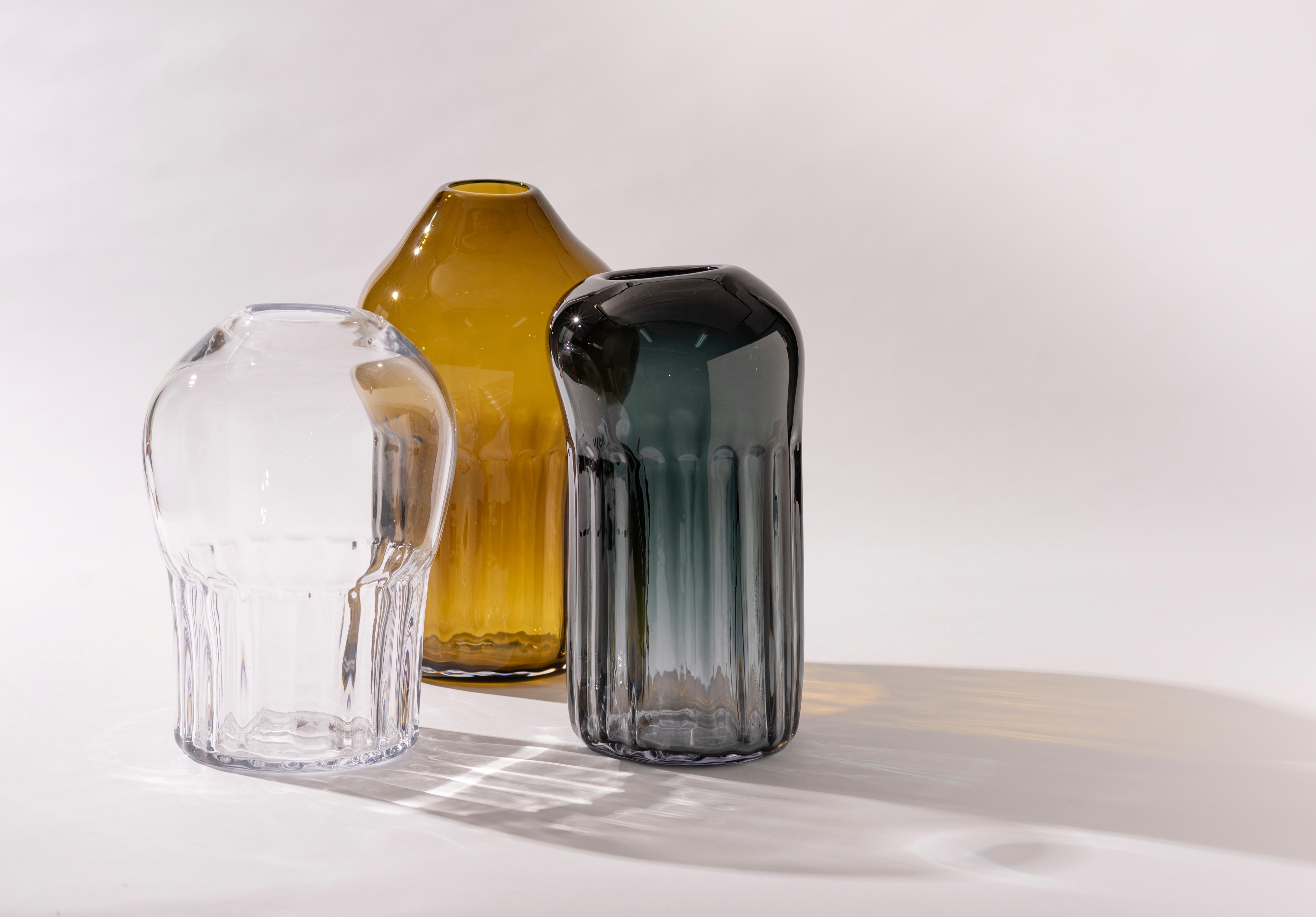 Mexican Silice Vase, Blown Glass, Unique 01