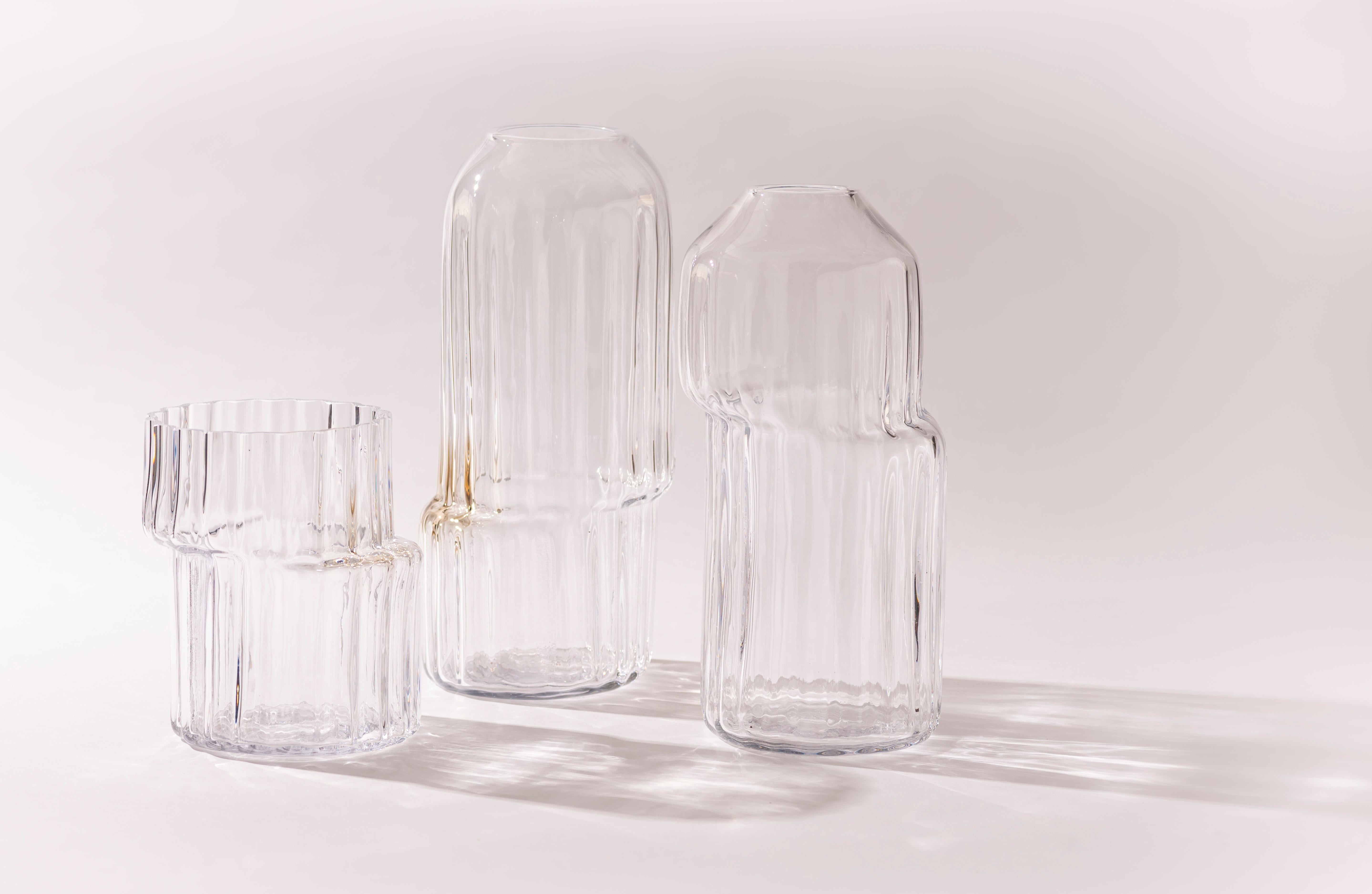 Contemporary Silice Vase, Blown Glass, Unique 07
