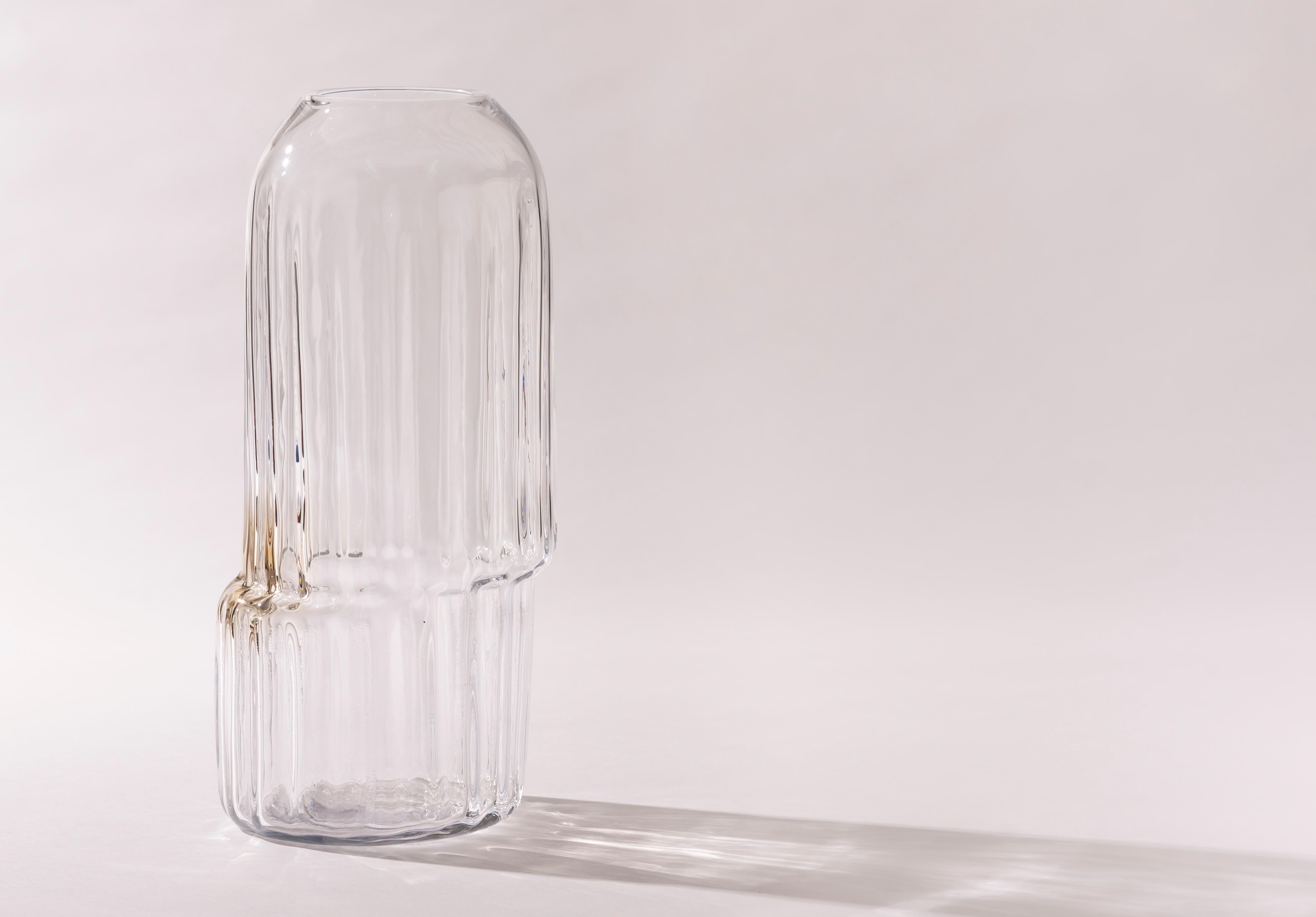 Mexican Silice Vase, Blown Glass, Unique 08