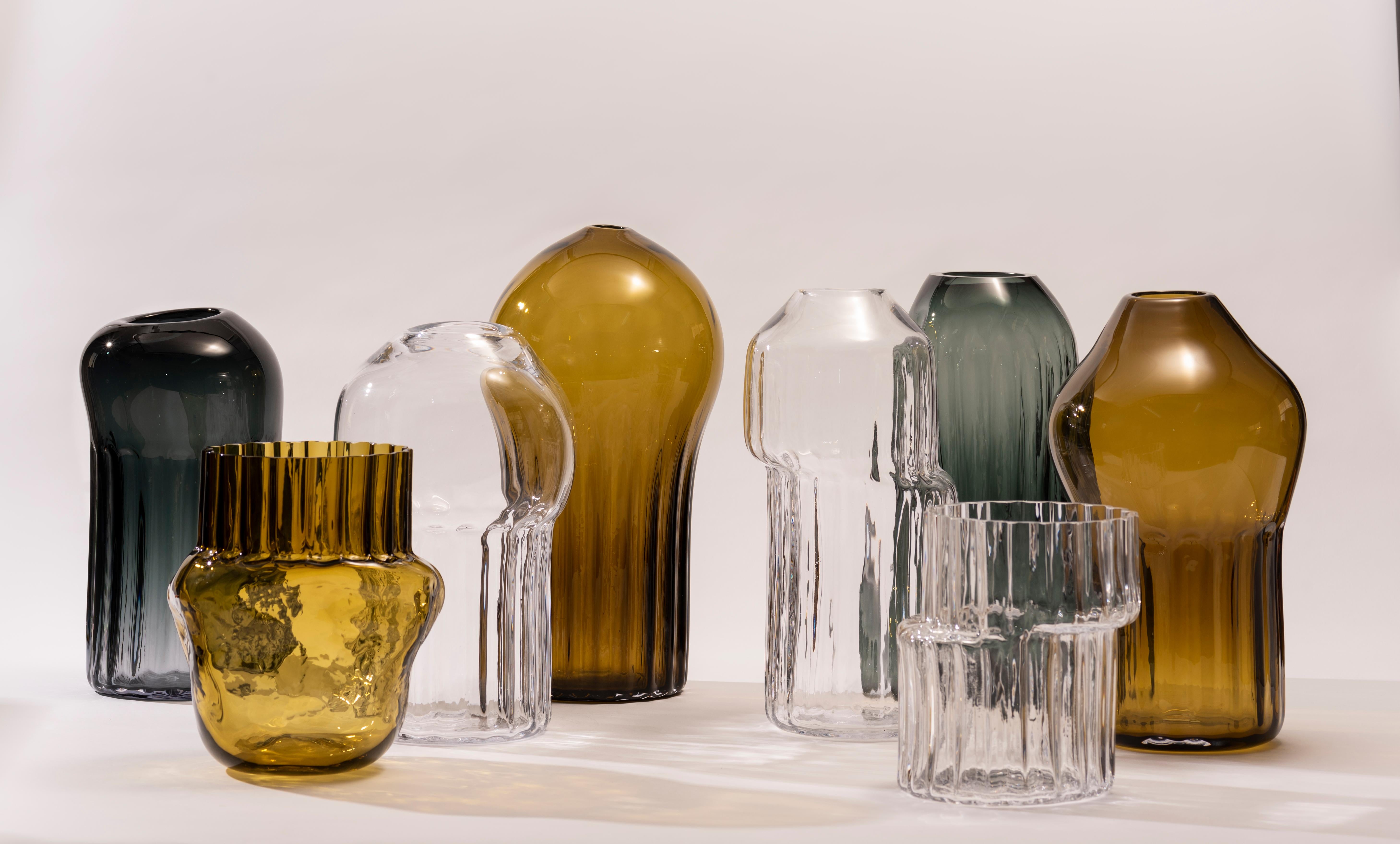 Silice Vase, Blown Glass, Unique 15 1