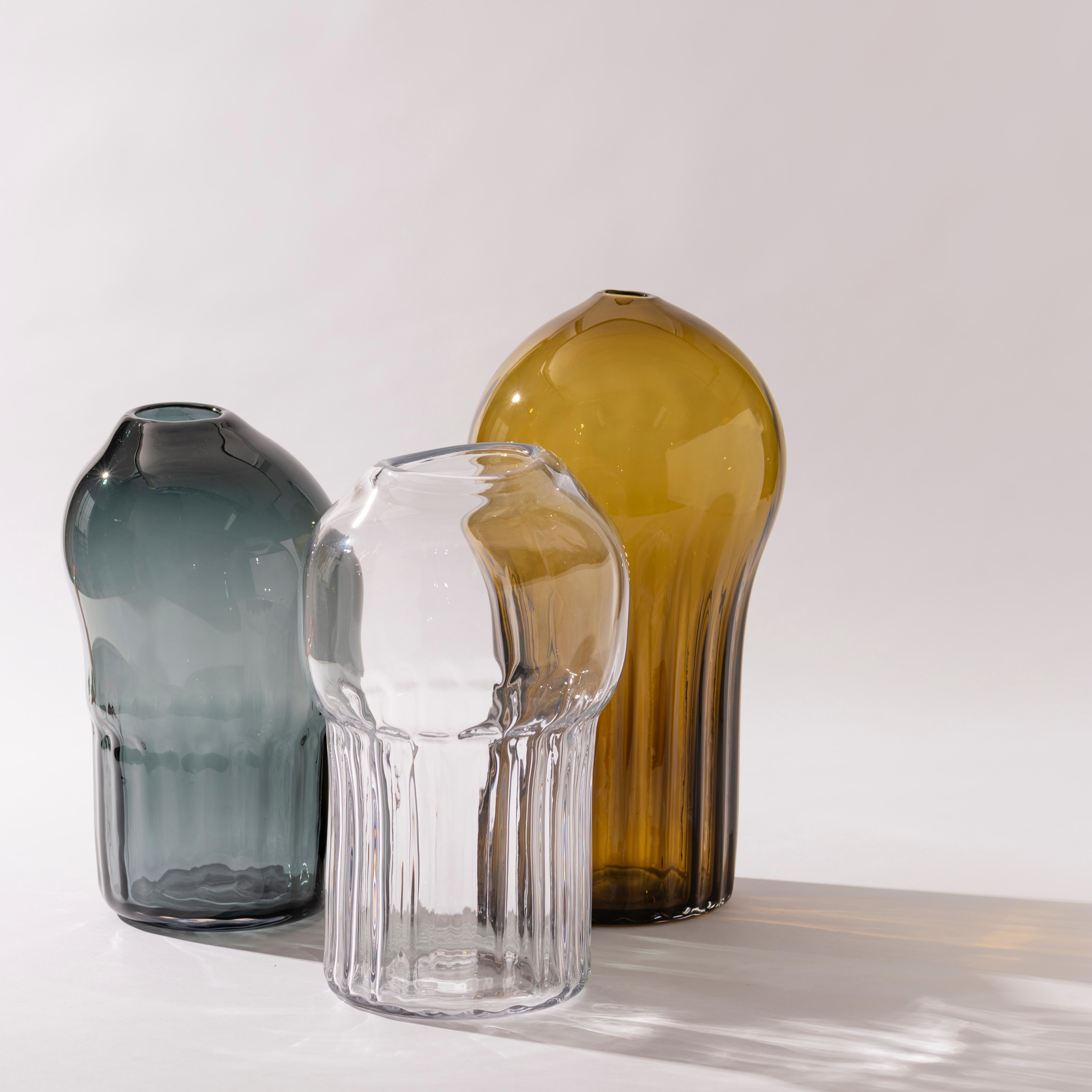 Silice Vase, Blown Glass, Unique 16 In New Condition In Zapopan, Jalisco