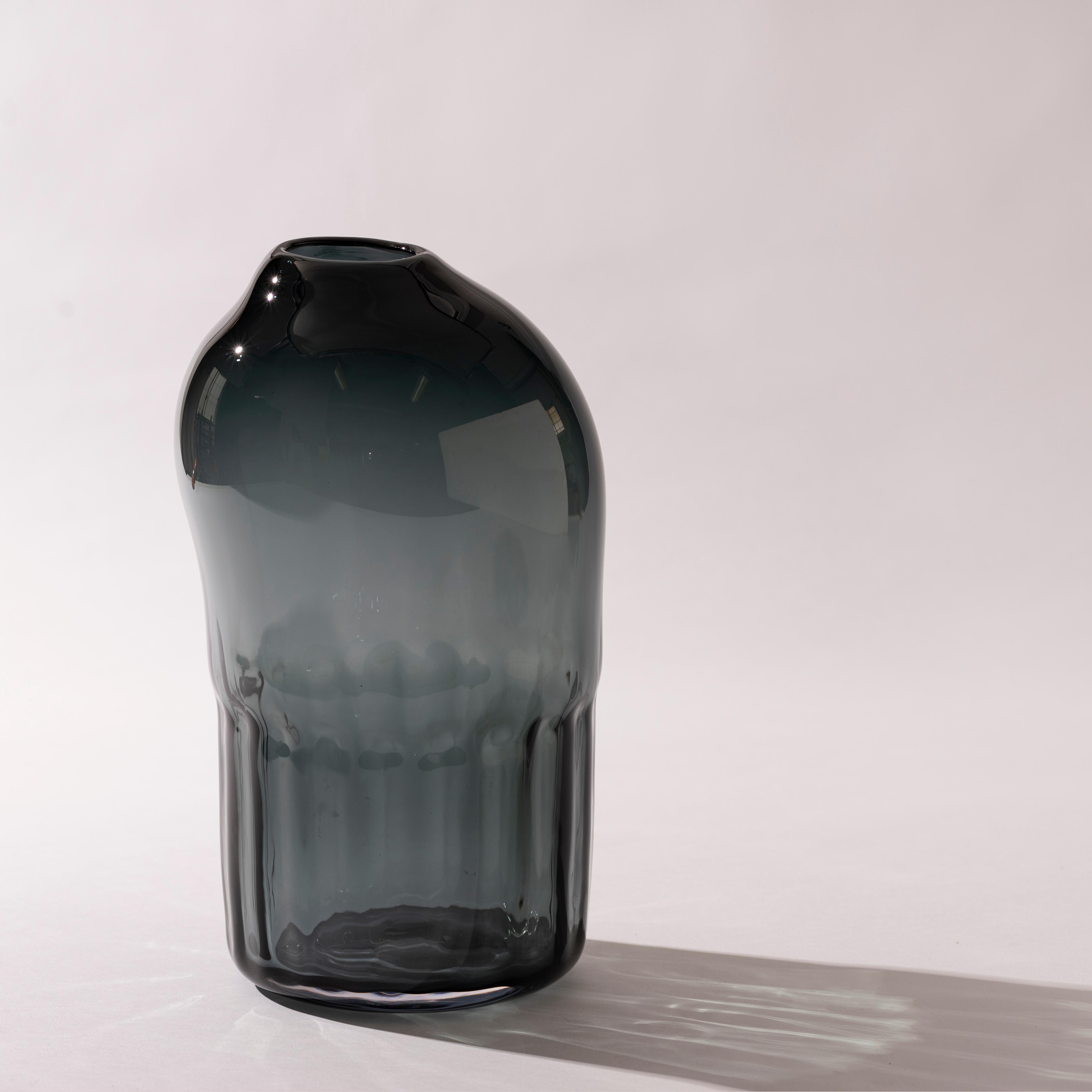 Contemporary Silice Vase, Blown Glass, Unique 16
