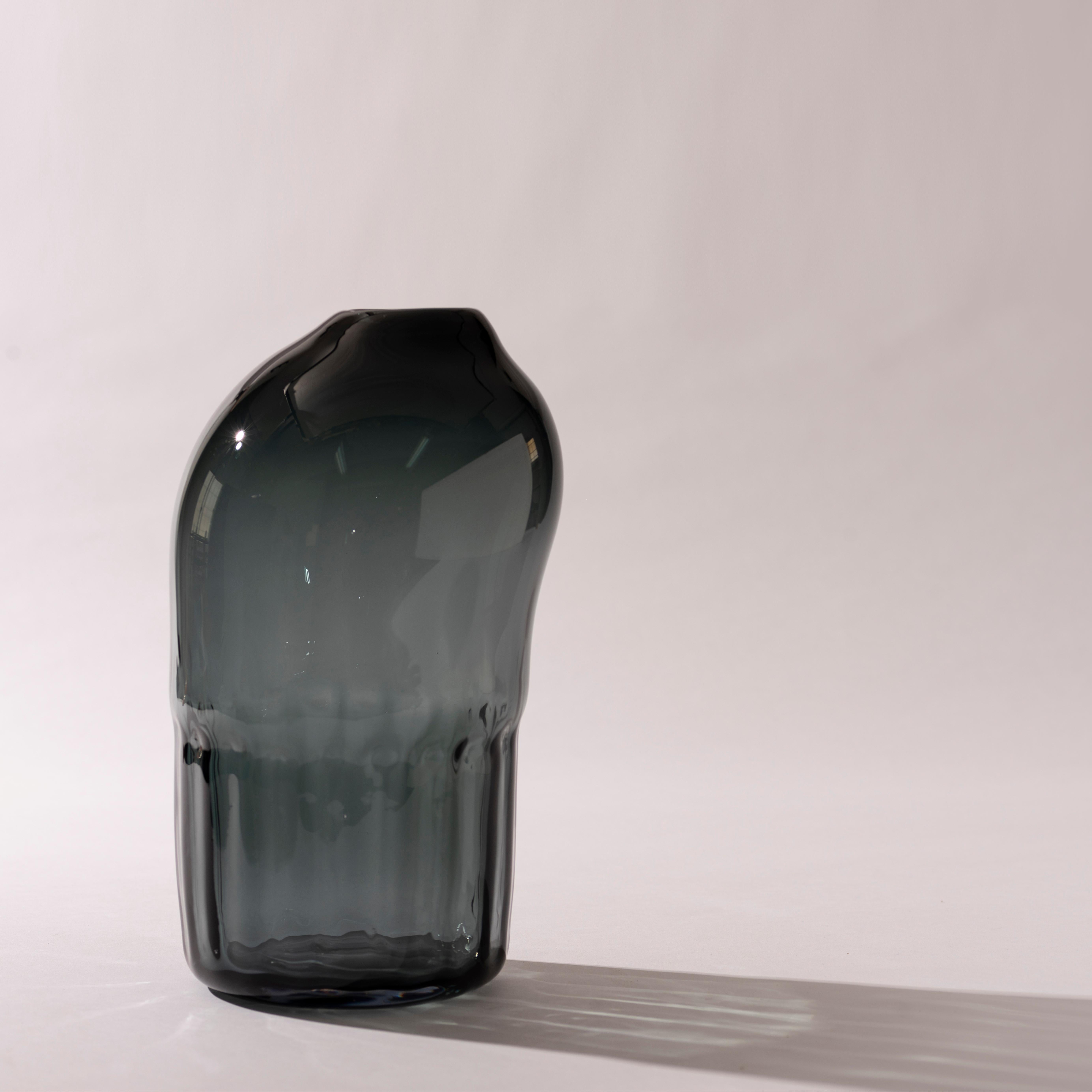 Silice Vase, Blown Glass, Unique 16 1