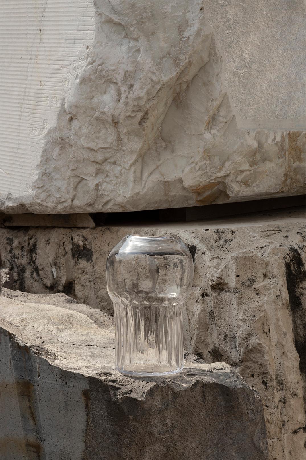 Silice Vase, Blown Glass, Unique 17 6