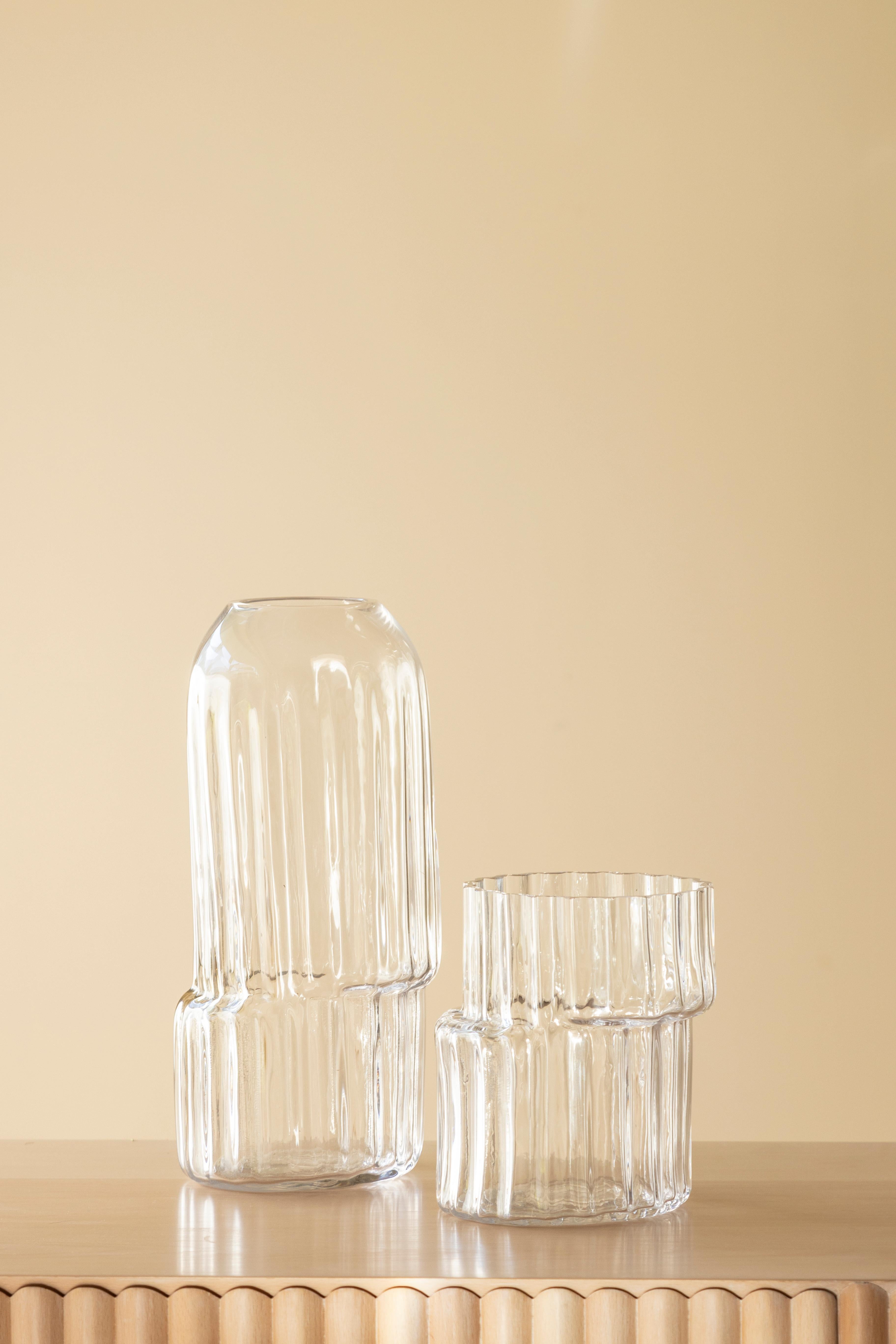 Contemporary Silice Vase, Blown Glass, Unique 18 For Sale