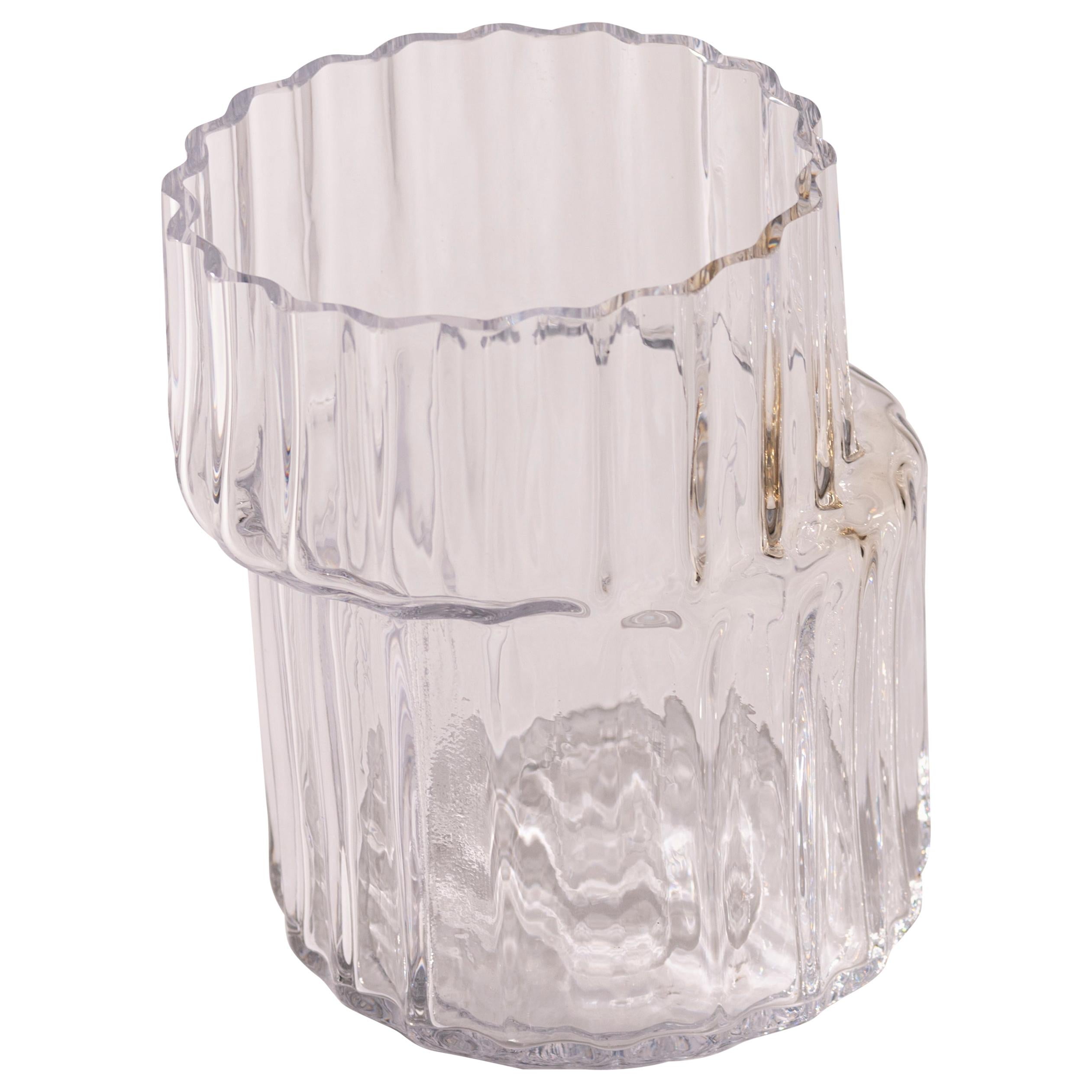 Vase Silice, verre soufflé, 18 carats, unique