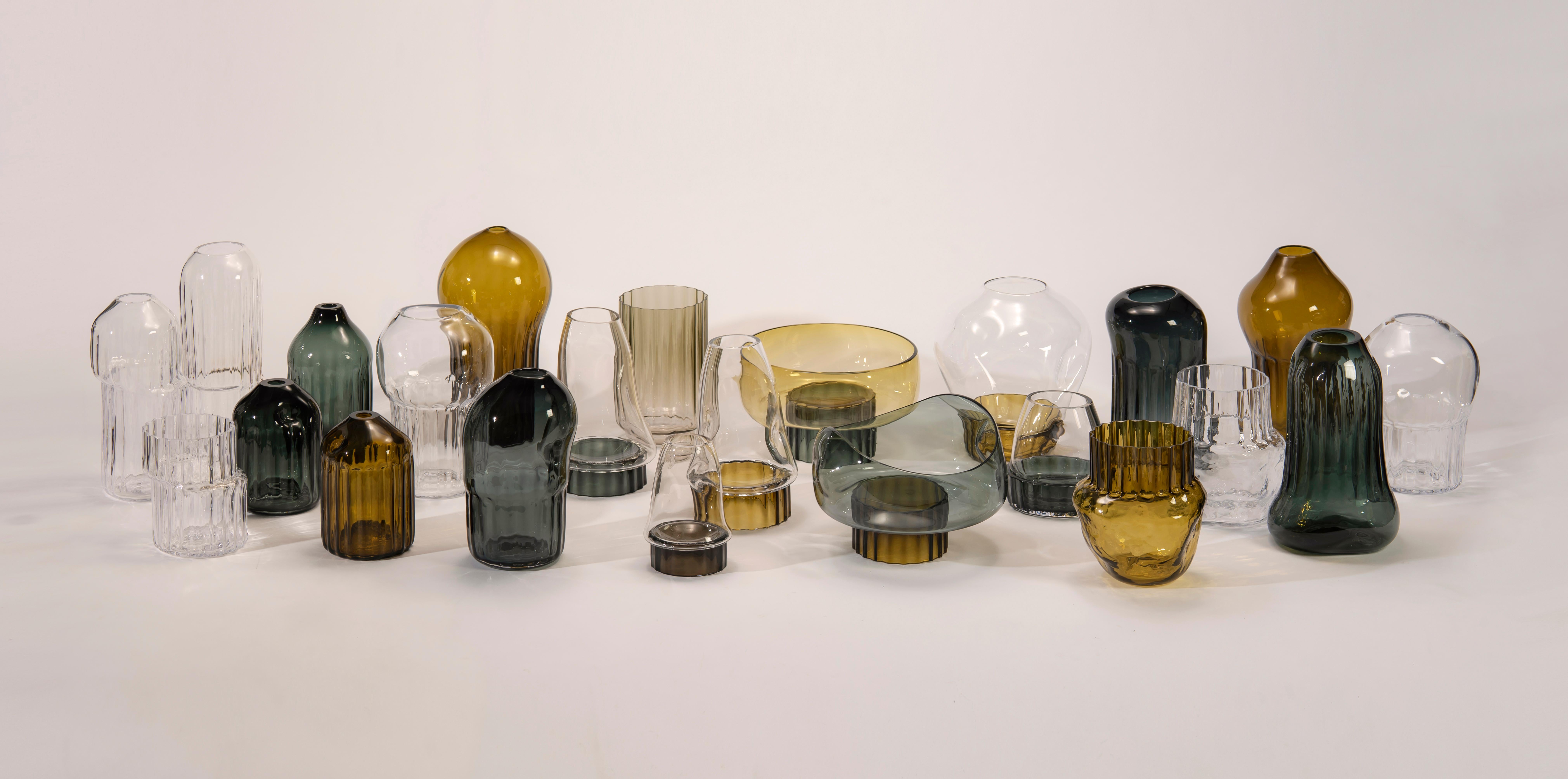 Contemporary Silice Vase, Blown Glass, Unique 22