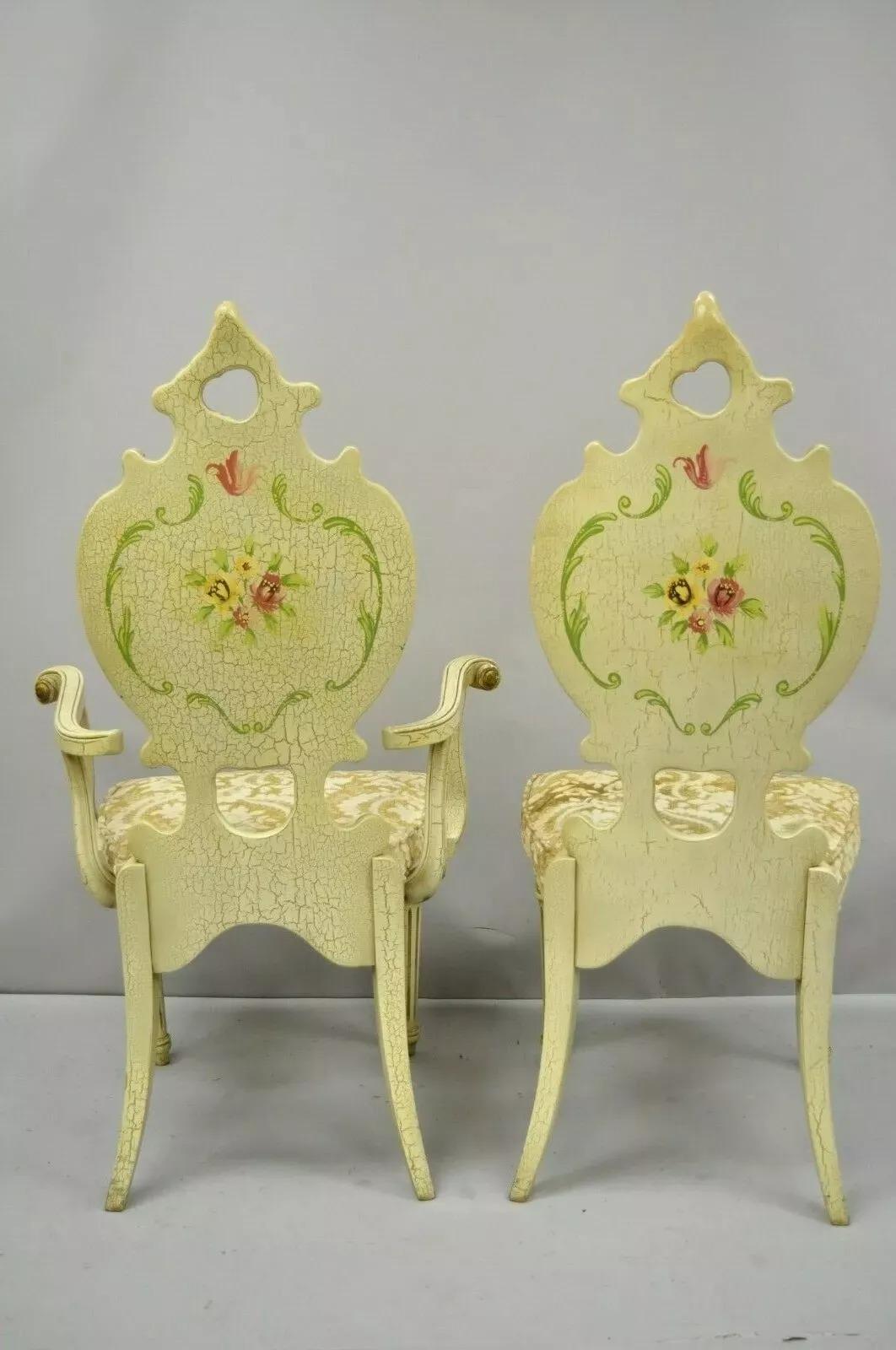 20ième siècle Ensemble de salle à manger baroque italien de style Silik par John Turano & Sons - 7 pièces en vente