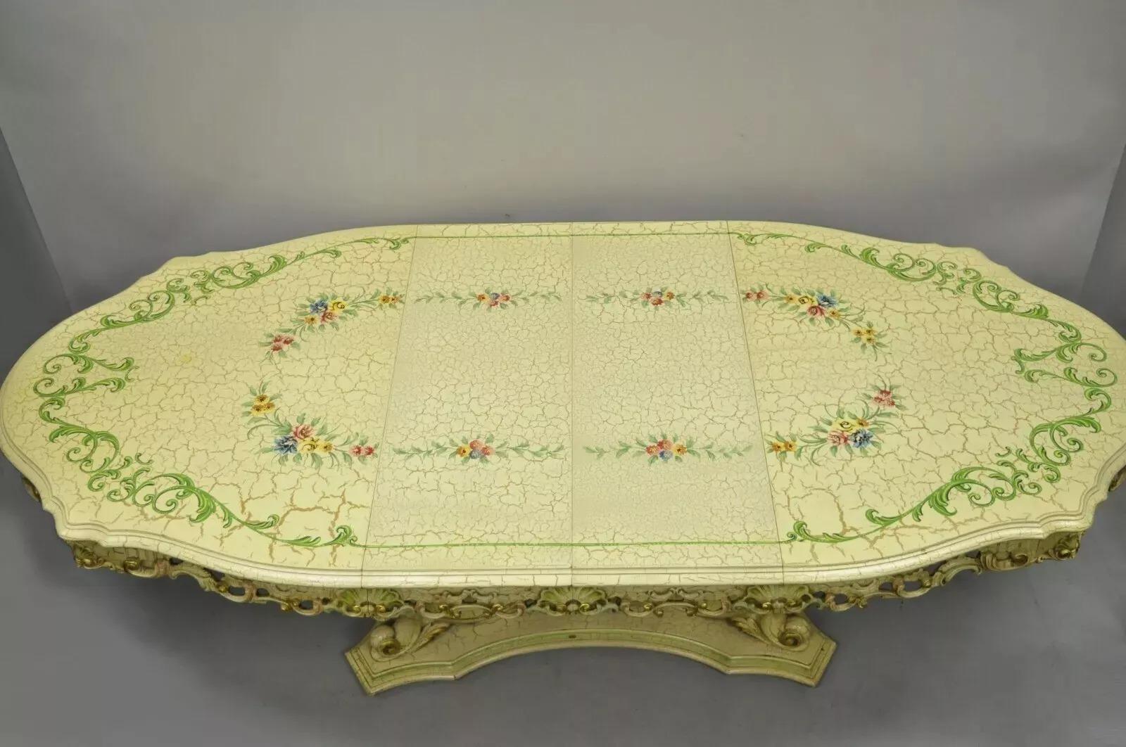 Ensemble de salle à manger baroque italien de style Silik par John Turano & Sons - 7 pièces en vente 1