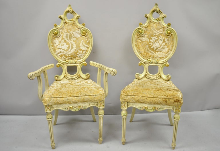 Silik Style Italian Baroque Rococo Dining Room Set by John Turano & Sons In Good Condition For Sale In Philadelphia, PA