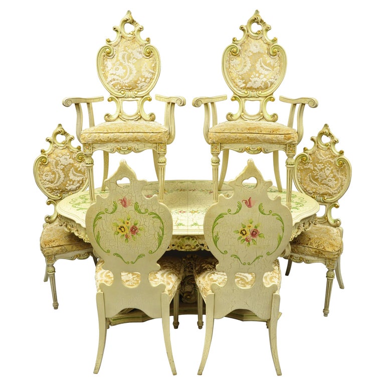 Silik Style Italian Baroque Rococo Dining Room Set by John Turano & Sons For Sale
