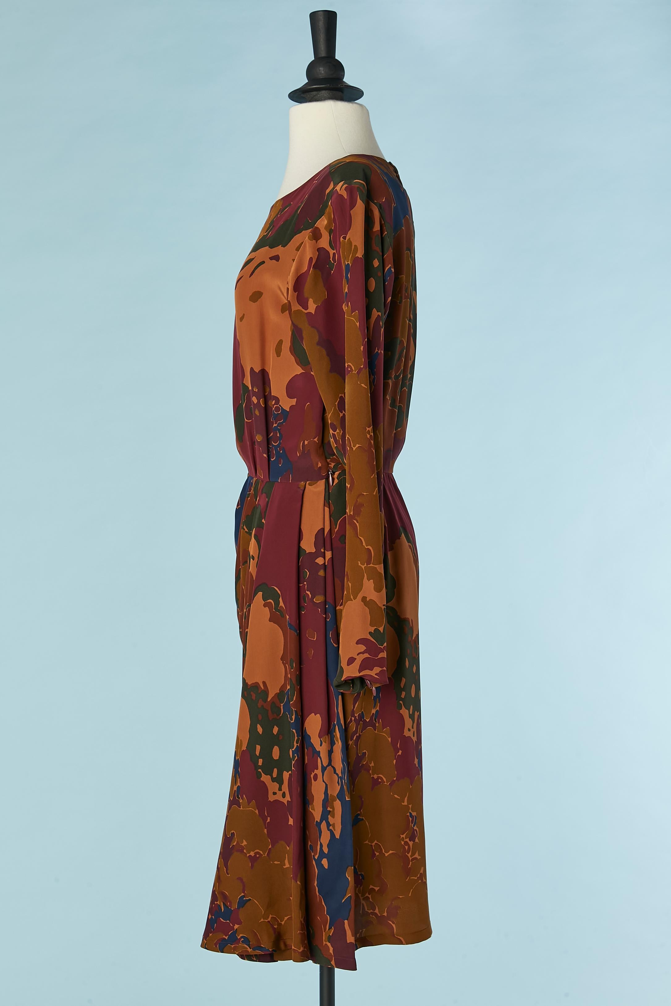 Women's Silk abstract print wrap on the skirt Yves Saint Laurent Rive Gauche W 1991 For Sale