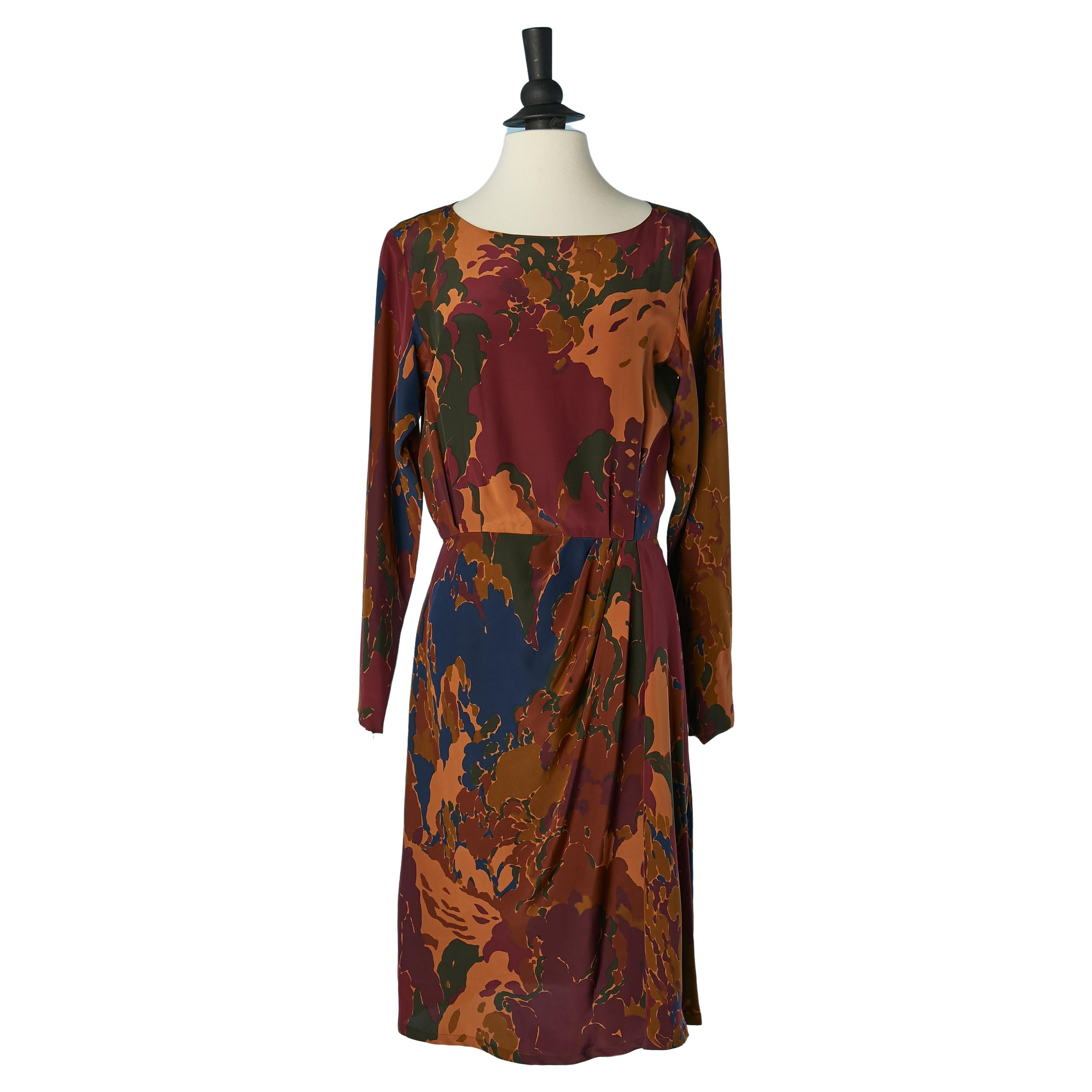 Falda envolvente de seda con estampado abstracto Yves Saint Laurent Rive Gauche W 1991