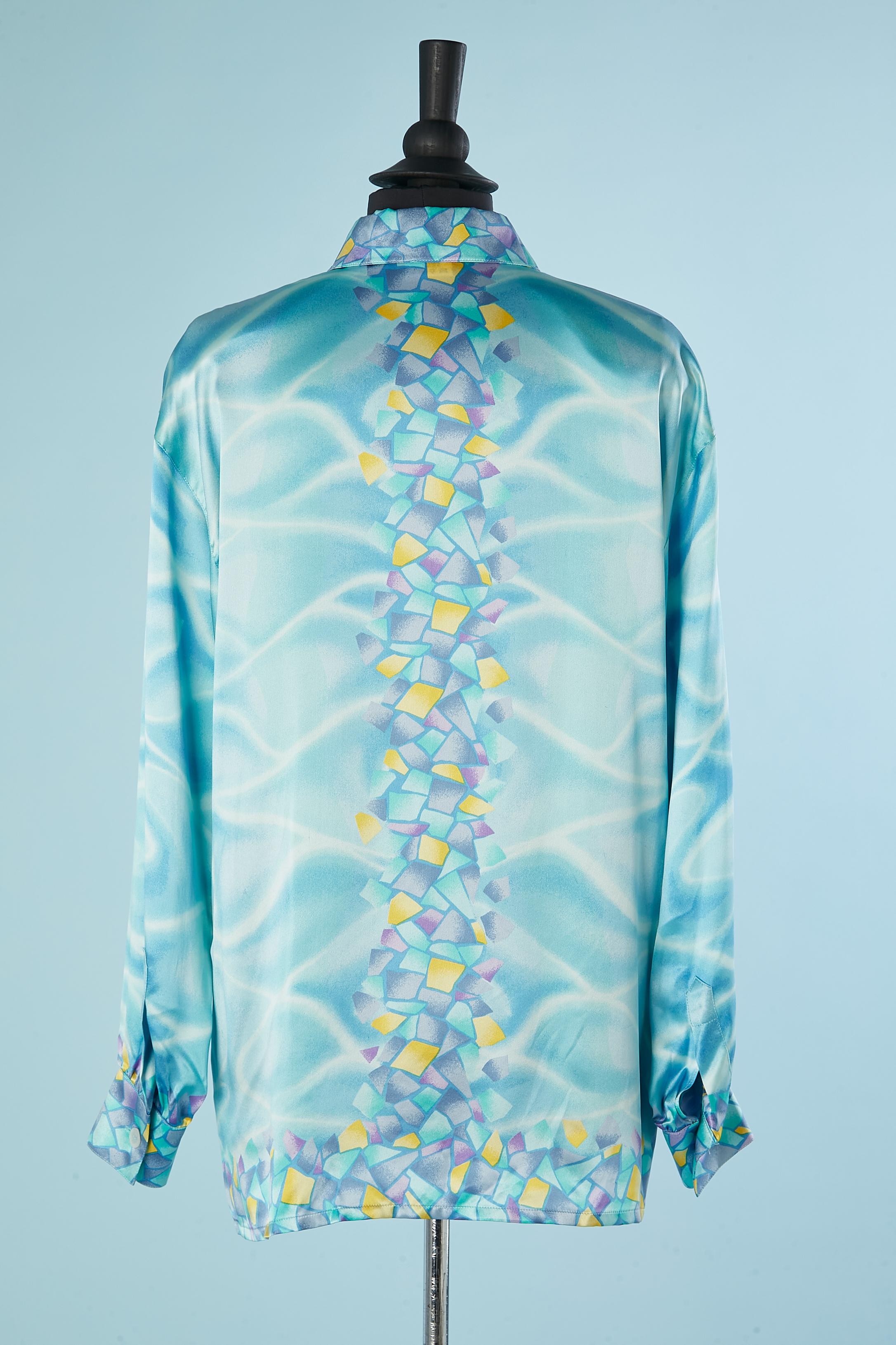 Silk abstract printed shirt Escada by Margaretha Rey  In Excellent Condition For Sale In Saint-Ouen-Sur-Seine, FR