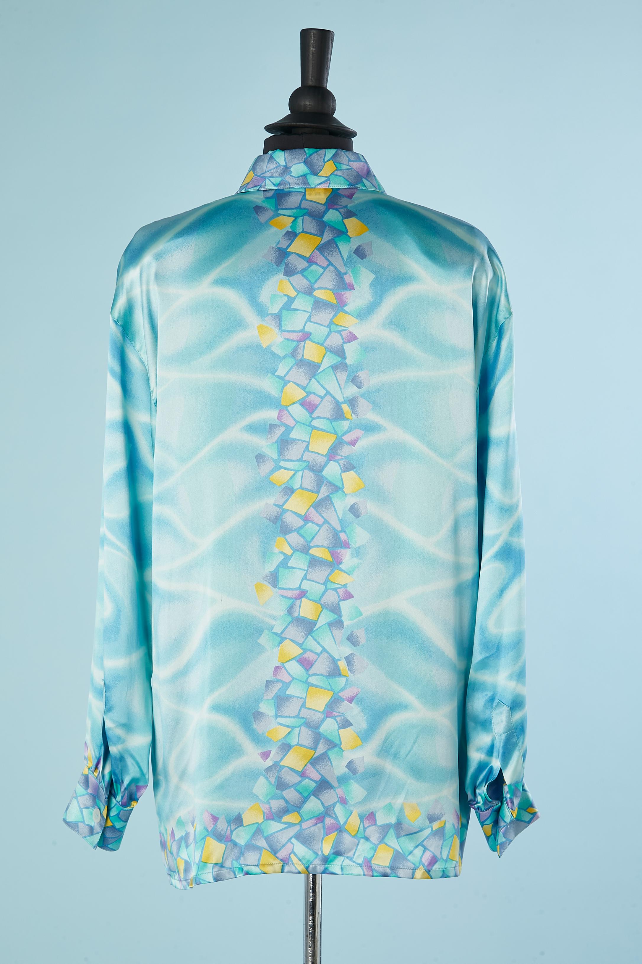 Silk abstract printed shirt Escada by Margaretha Rey In Excellent Condition For Sale In Saint-Ouen-Sur-Seine, FR