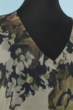 Silk and cashmere sweater with flower print ETRO