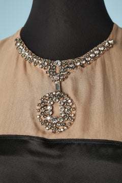 Silk and chiffon cocktail dress with rhinestone neckless Lanvin by Alber Elbaz