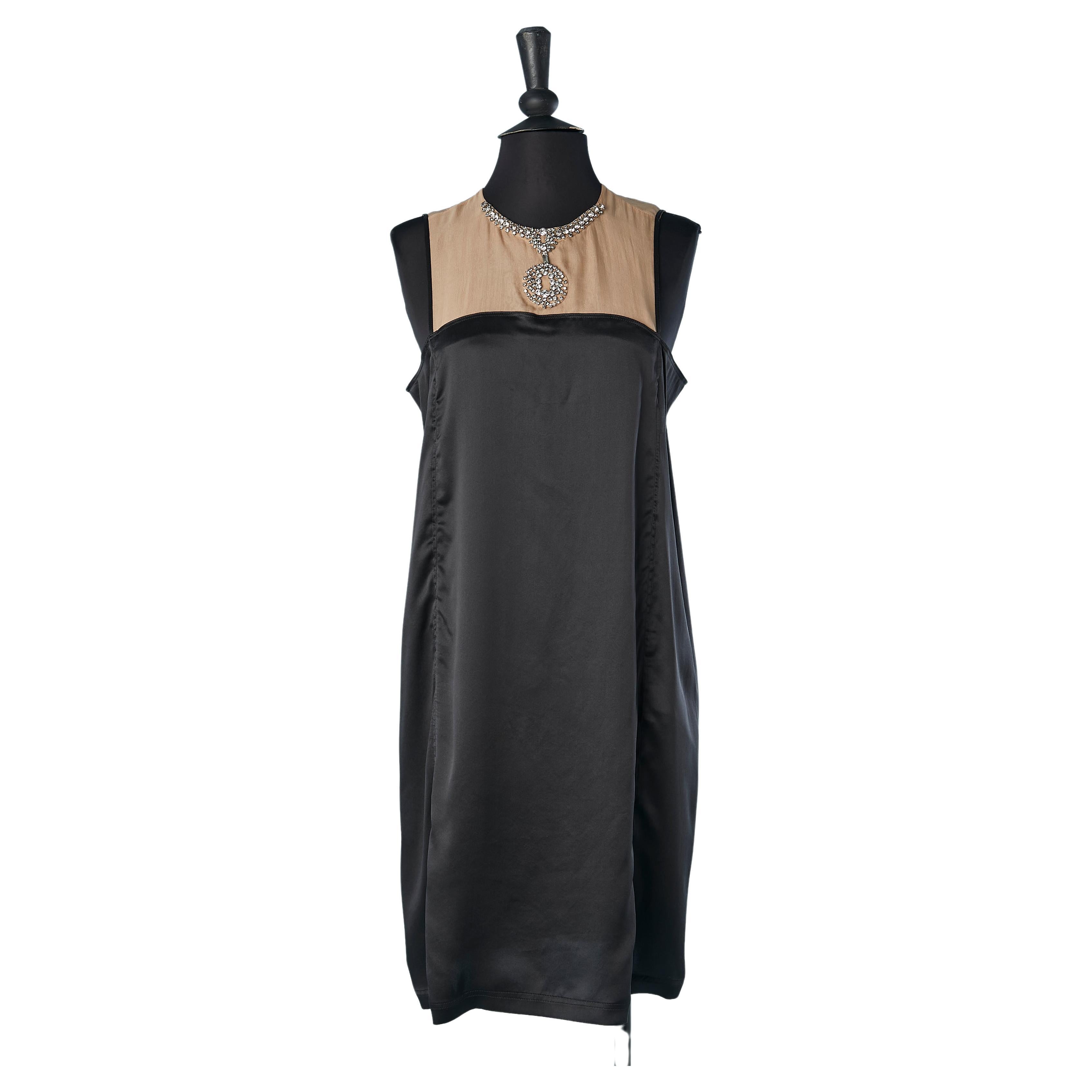  Silk and chiffon cocktail dress with rhinestone neckless Lanvin by Alber Elbaz 
