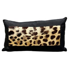Used Silk and Leopard Lumbar Pillow