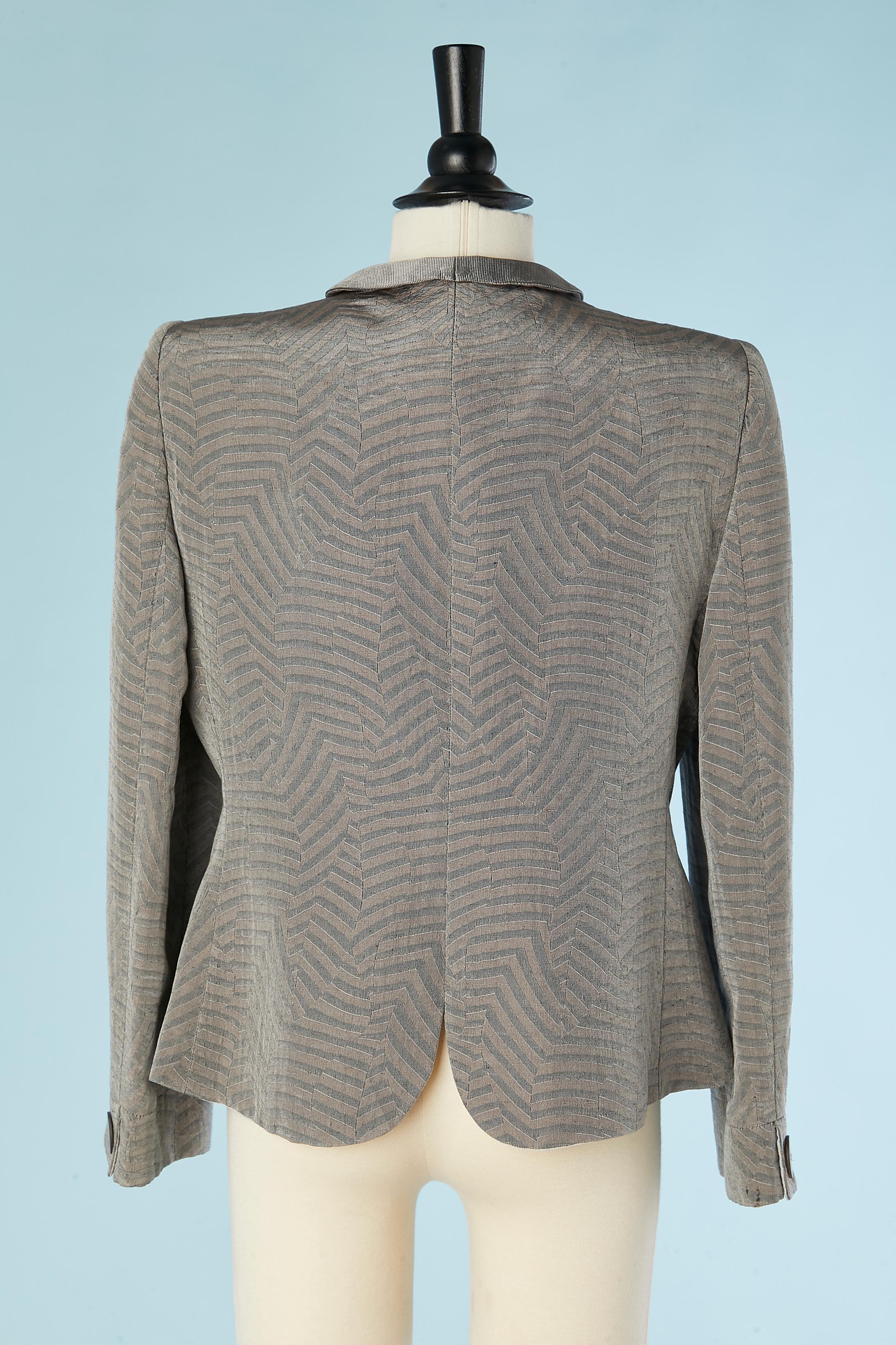 Women's Silk and linen jacquard single-breasted jacket Giorgio Armani  For Sale