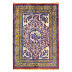 Antique Silk and Metallic Thread Chinese Carpet