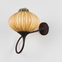 Silk and Organza over Metal "Palm" Wall Lamp by Aqua Creations