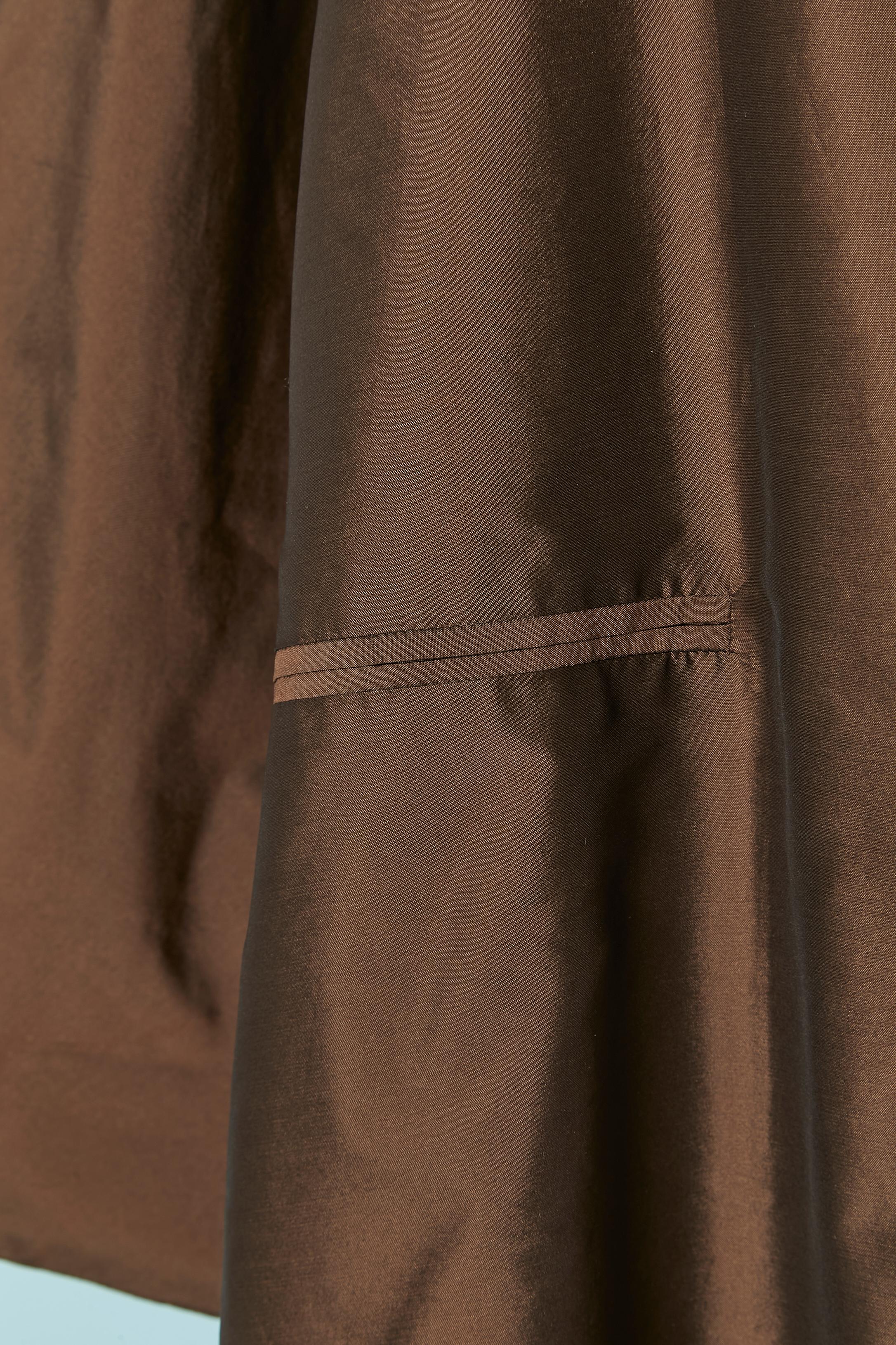 Black Silk and polyester brown A Shape coat FENDI For Sale