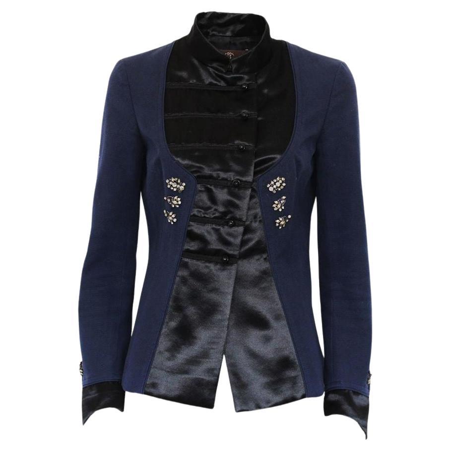 Roberto Cavalli Silk and satin jacket size 42 For Sale